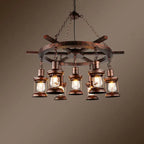 Vintage Nautical 3/7-light Metal Lantern Chandeliers Lumendat
