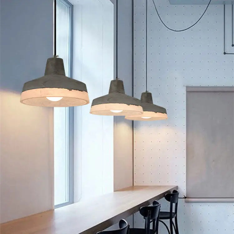 Industrial Minimalist Grey Shade 1-light Cement Pendant Light Lumendat