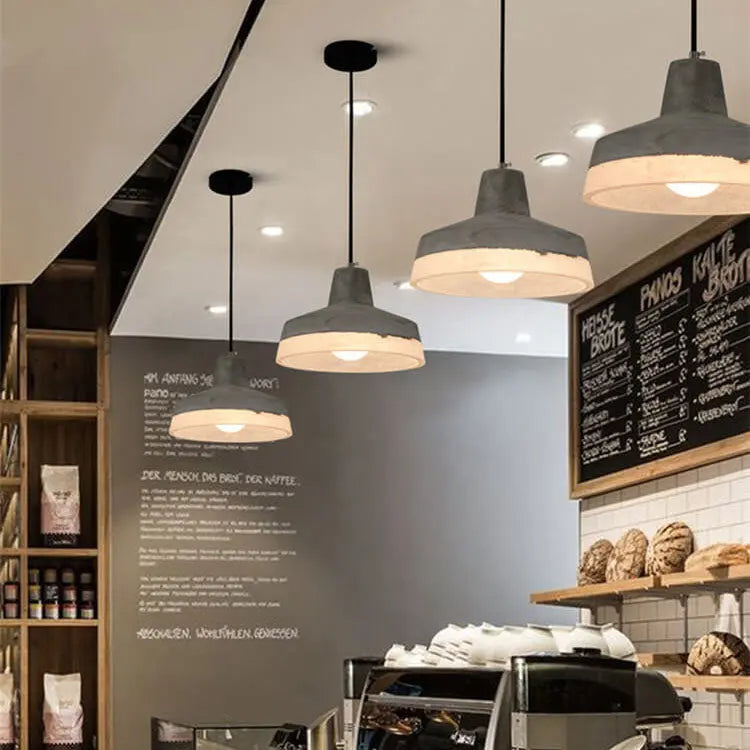 Industrial Minimalist Grey Shade 1-light Cement Pendant Light Lumendat