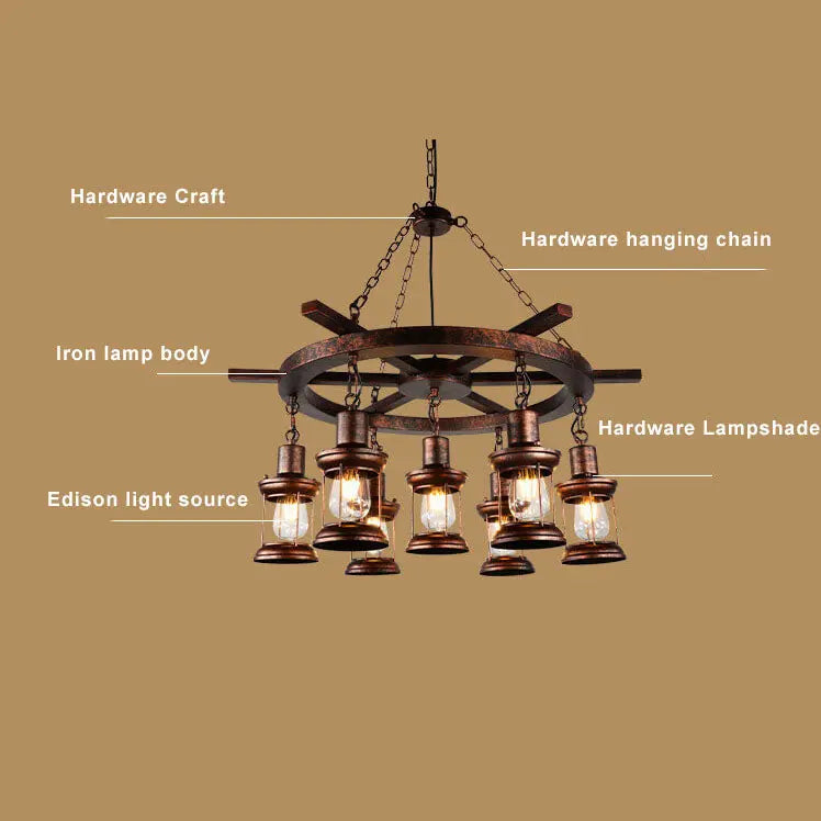 Vintage Nautical 3/7-light Metal Lantern Chandeliers Lumendat