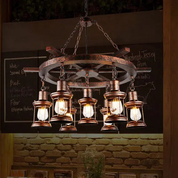 Vintage Nautical 3/7-light Metal Lantern Chandeliers Lumendat