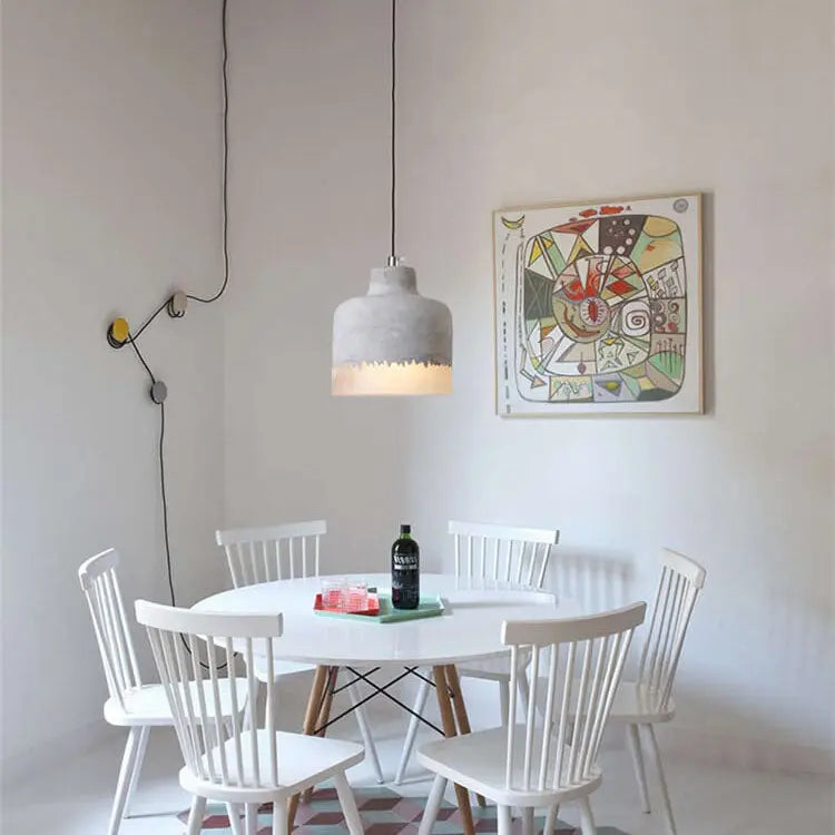 Industrial Minimalist Grey Shade 1-light Cement Pendant Light Lumendat