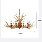 Country Style Antler Resin 6-light Chandelier – Rustic Cabin Ceiling Light Lumendat