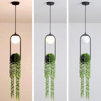 Glass Ball 1-light Plant Hanging Pendant Light BulbSquare