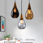 Water Ripple Glass 1-light Drop Shaped Pendant Light Lumendat