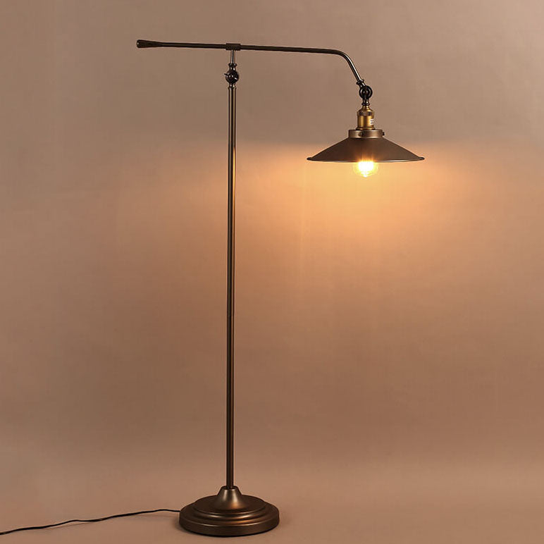 Industrial Bronze 1-Light Boom Arm Standing Floor Lamps Lumendat