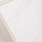 Contemporary Scandinavian Square Cream White 2-Drawer Storage Nightstand - Stone Slab Top Bedside Table For Bedroom Lumendat