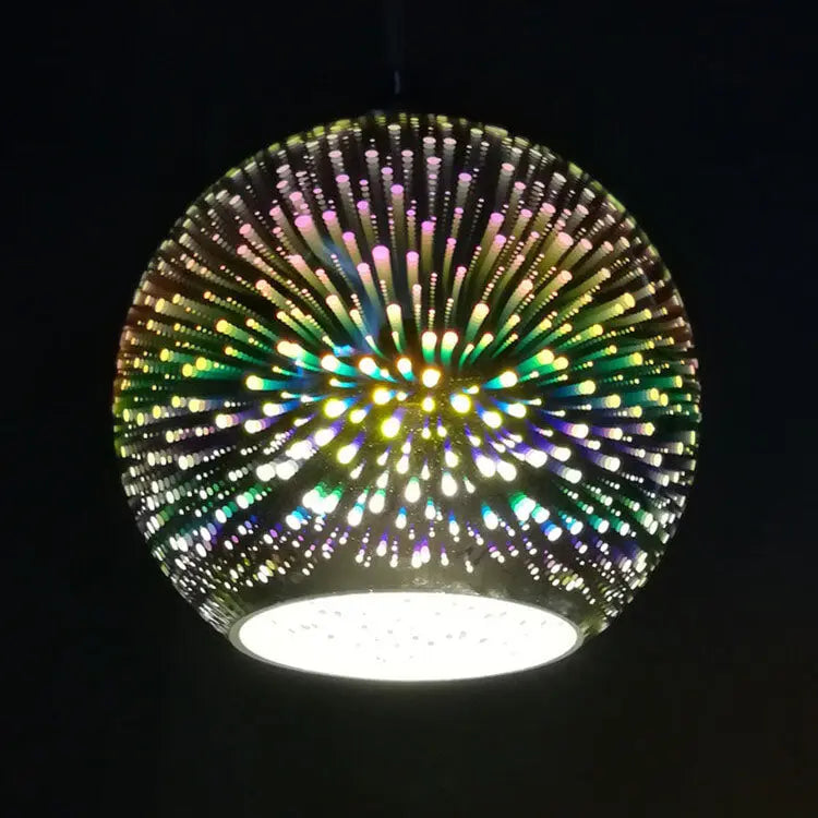 Modern Creative 3d Colorful Fireworks Glass 1-light Dome Pendant Light Lumendat