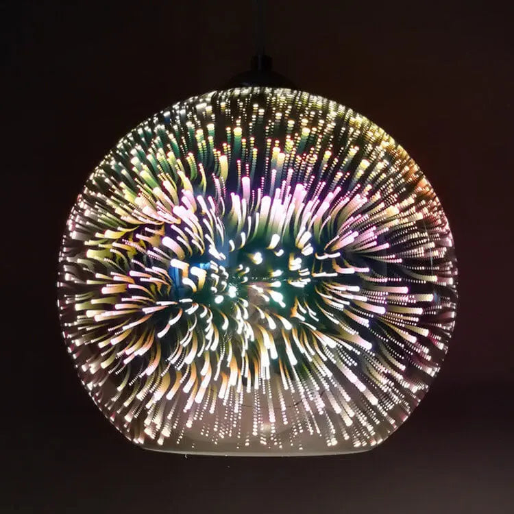 Modern Creative 3d Colorful Fireworks Glass 1-light Dome Pendant Light Lumendat