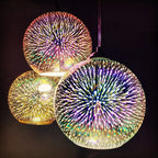 Modern Creative 3d Colorful Fireworks Glass 1-light Dome Pendant Light modern luxury lighting fixture