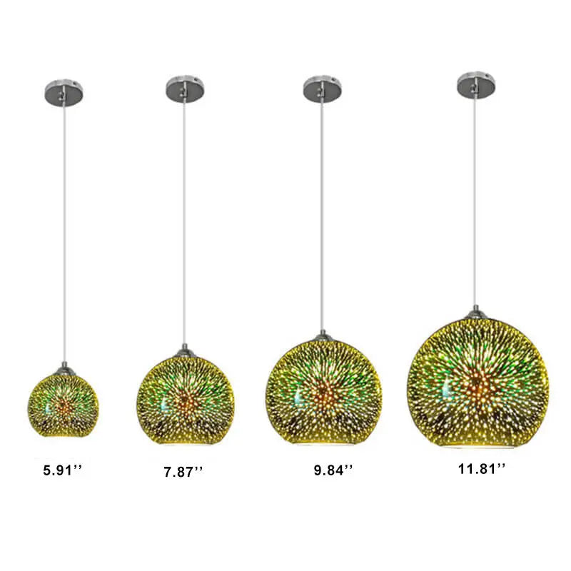 Modern Creative 3d Colorful Fireworks Glass 1-light Dome Pendant Light Lumendat