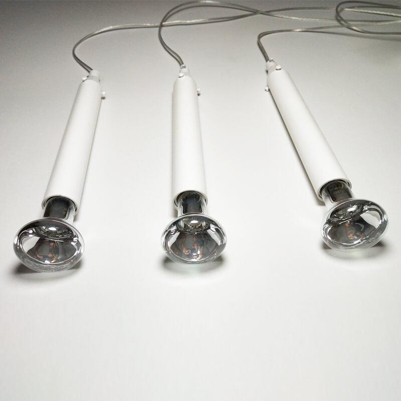 Minimalist Clear Glass Cone Shade 1/3 Light Pendant Light BulbSquare