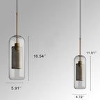 Clear Glass 1-light Cylindrical Pendant Light BulbSquare