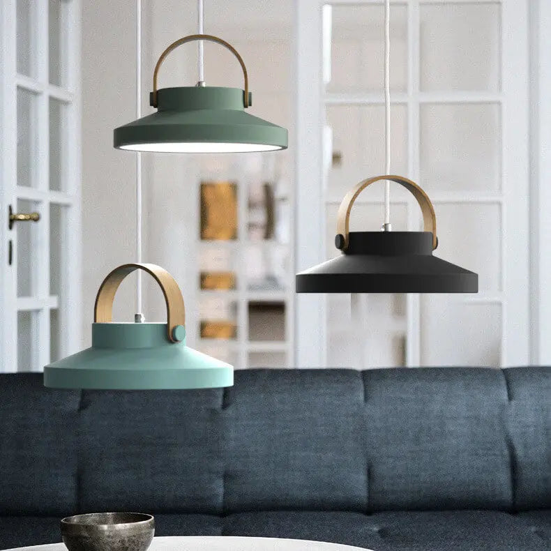 Nordic Macaron Ring Dome 1-light LED Pendant Light BulbSquare