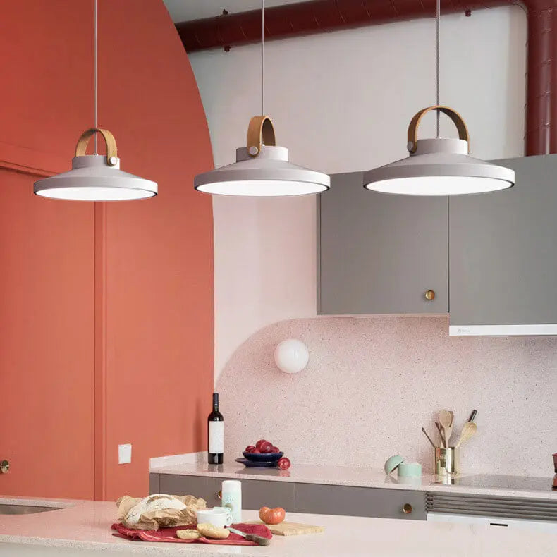Nordic Macaron Ring Dome 1-light LED Pendant Light BulbSquare