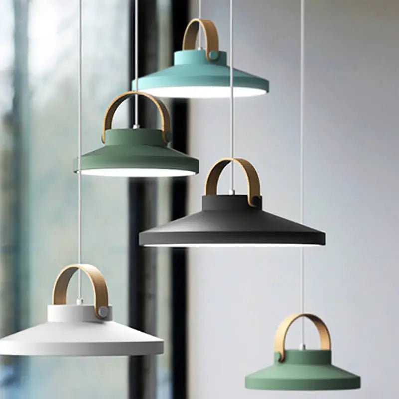 Nordic Macaron Ring Dome 1-light LED Pendant Light BulbSquare