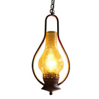 Vintage Kerosene Cracked Glass Shade 1-light Pendant Light BulbSquare
