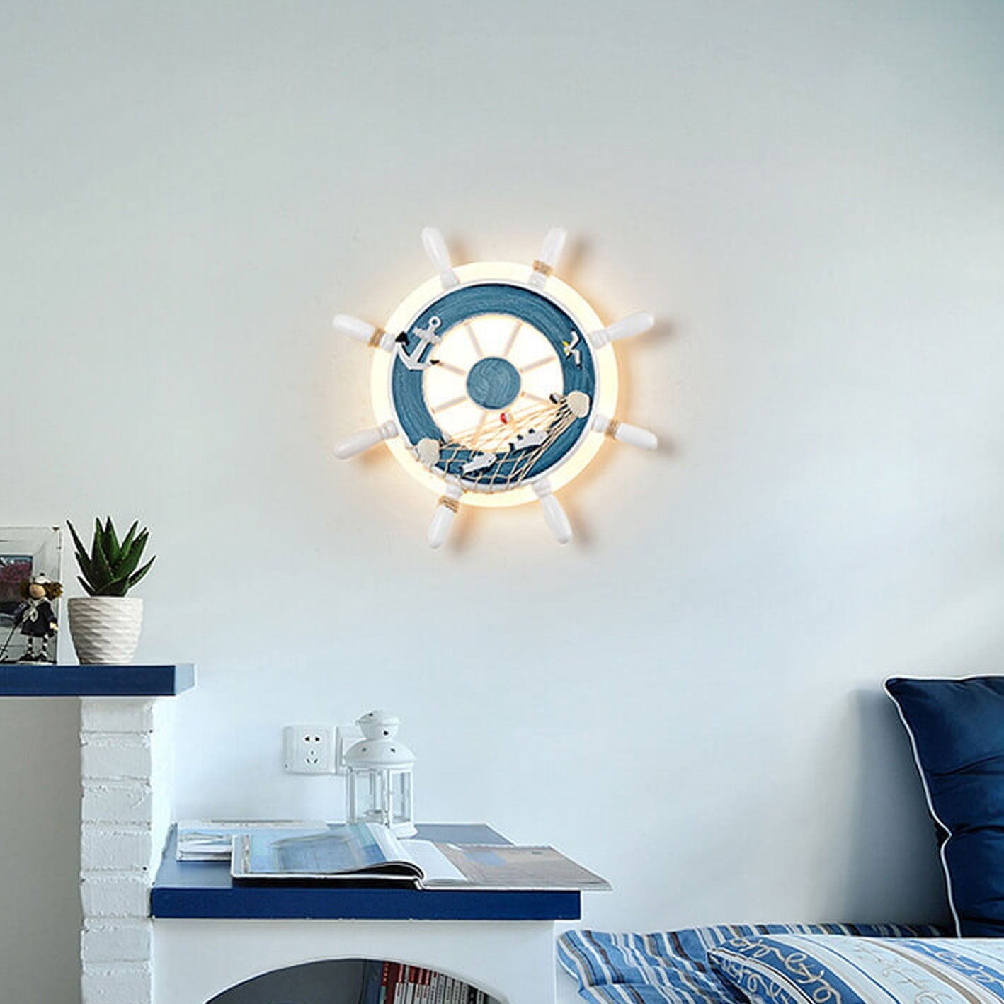 Lumendat Cartoon Creative Rudder Resin LED Kids Wall Sconce Lamp Lumendat