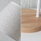 Nordic Minimalist Cone Linen Shade Wood Base 1-Light Table Lamp Lumendat