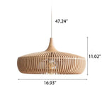 Nordic Vintage Wooden Round Dome Lid 1-light Pendant Light Lumendat