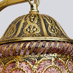 Southeast Asian Style Hollow Iron Pink 1-Light Wall Sconce Lamp Lumendat