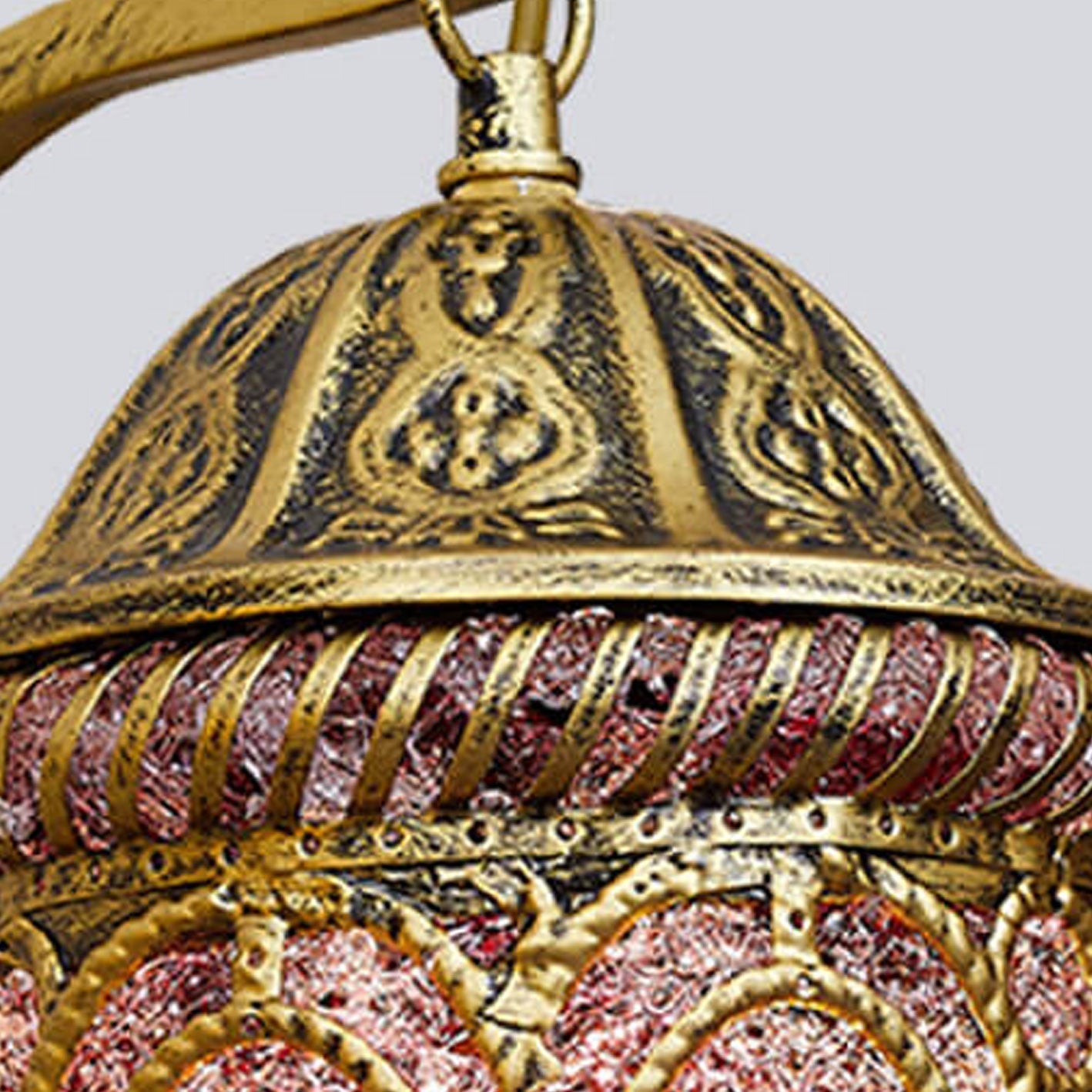 Southeast Asian Style Hollow Iron Pink 1-Light Wall Sconce Lamp Lumendat