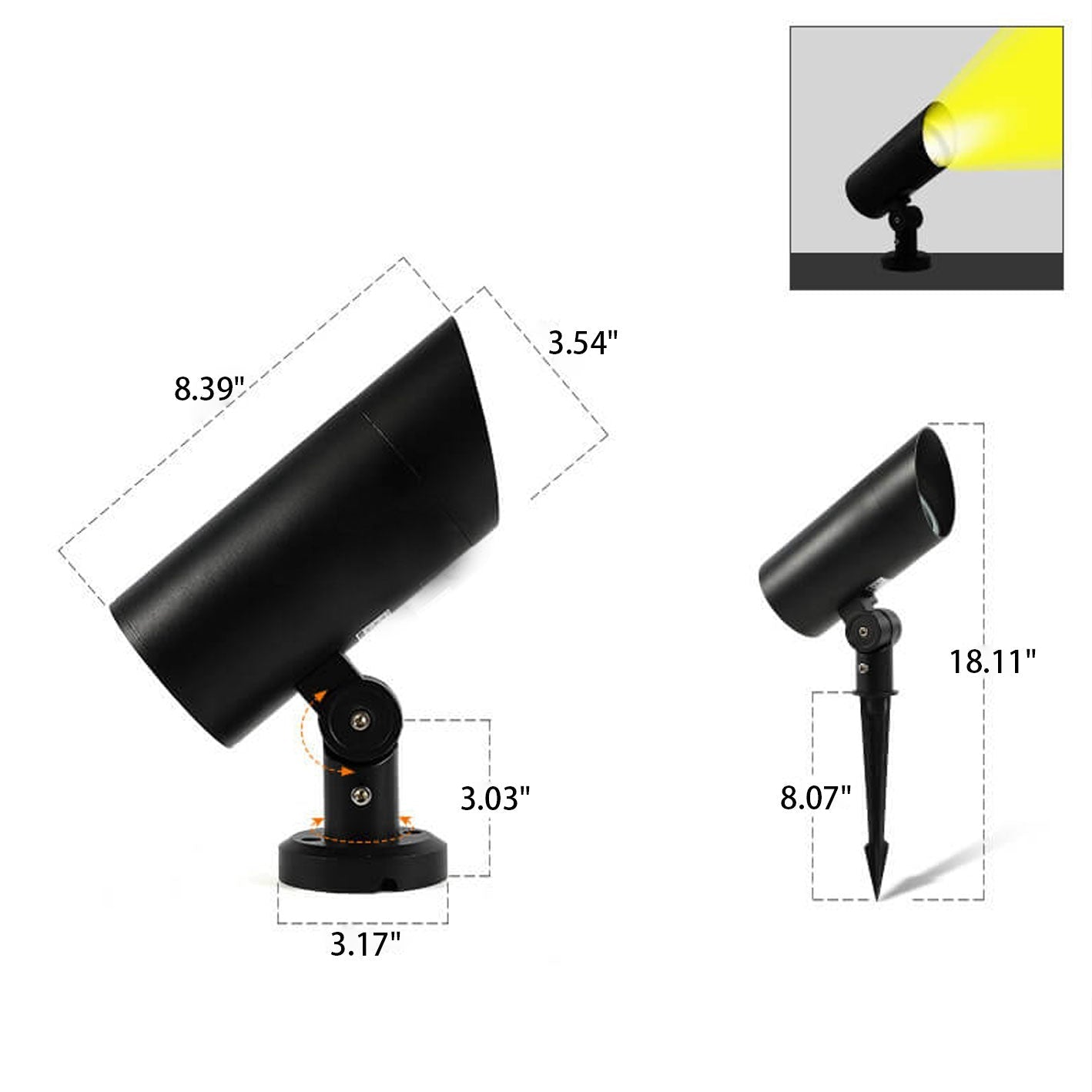 Outdoor Waterproof Spotlight LED Garden Lighting Lawn Ground Insert Landscape Light Lumendat