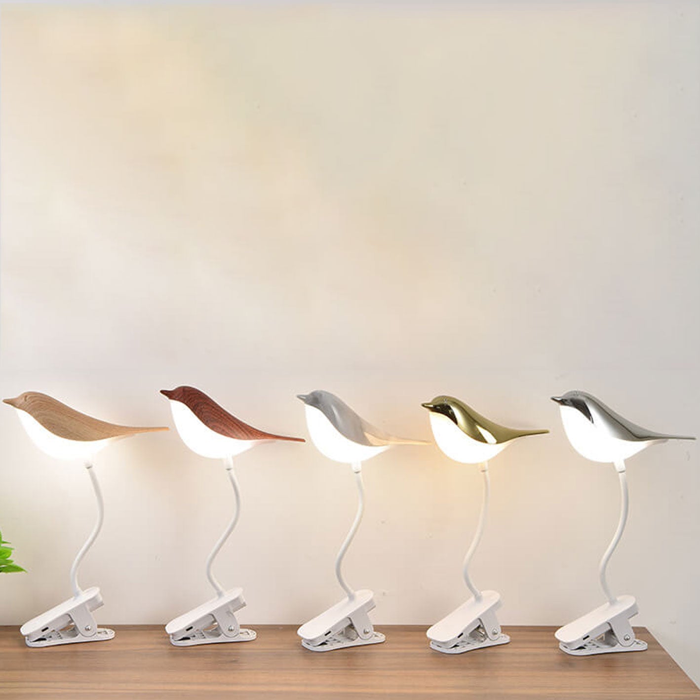 Nordic Creative Bird Clip USB Charging LED Night Light Table Lamp Lumendat