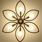 Nordic Light Luxury Wrought Iron Crystal 6/8-light Flush Mount Ceiling Light BulbSquare