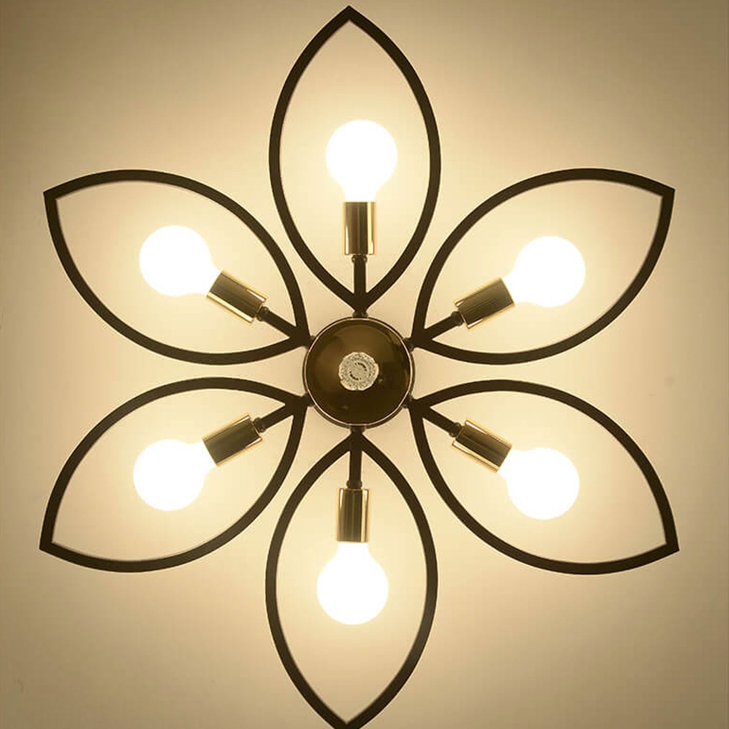Nordic Light Luxury Wrought Iron Crystal 6/8-light Flush Mount Ceiling Light