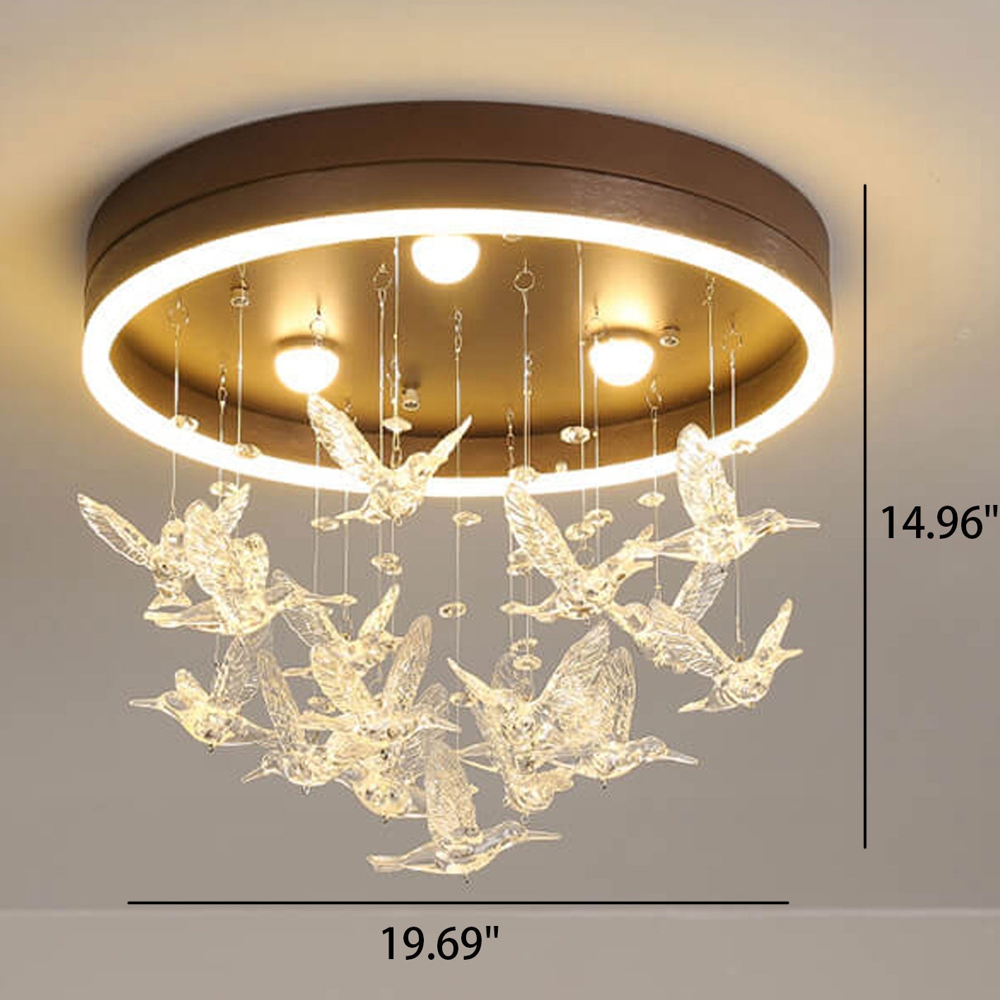 Modern Creative Cartoon Round Bird / Skirt Hanging LED Flush Mount Ceiling Light Lumendat