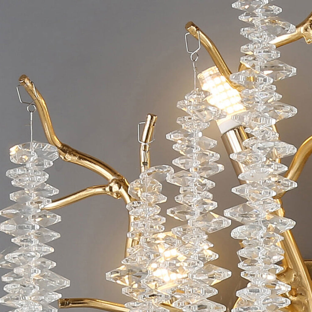 Modern Light Luxury Tree Branch Crystal 3-Light Wall Sconce Lamp Lumendat