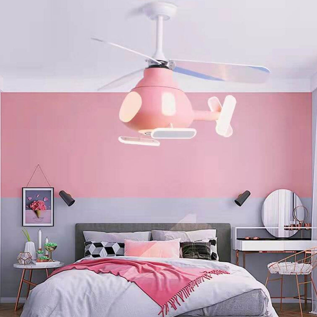 Lumendat Cartoon Creative Aircraft Design LED Downrods Ceiling Fan Light Lumendat