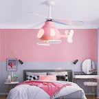 Lumendat Cartoon Creative Aircraft Design LED Downrods Ceiling Fan Light Lumendat