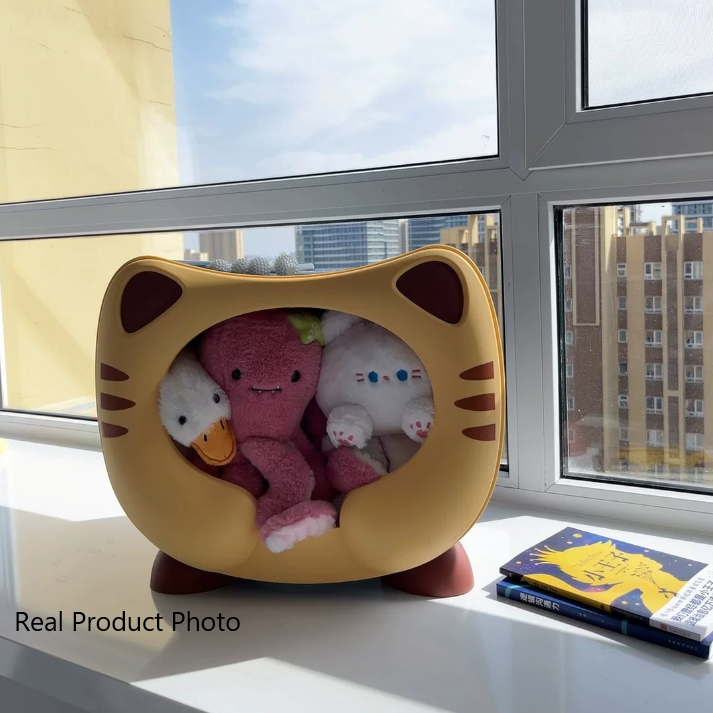 Lumendat Contemporary Creative Kids Round Cat PP Nightstand For Bedroom Lumendat