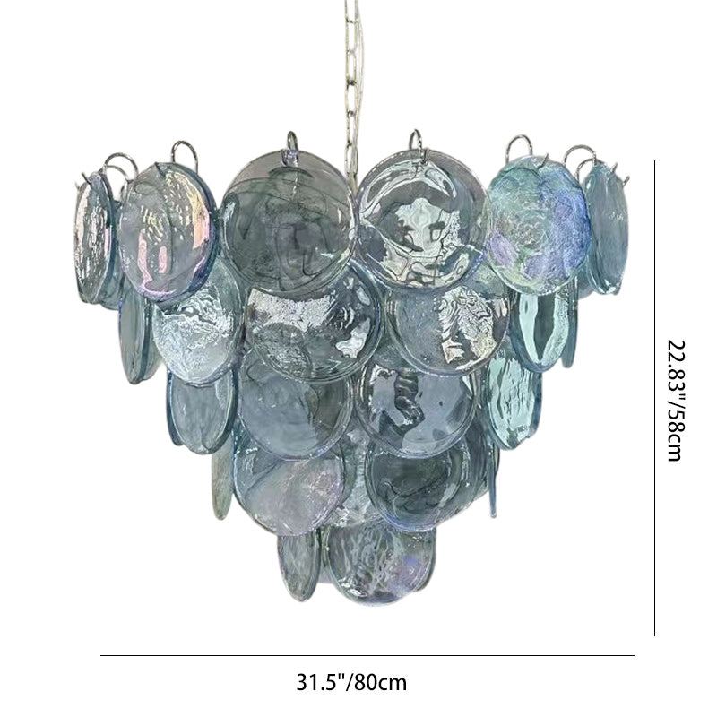 Traditional French Flower Shaped Iron Glass 5/9/12 Light Chandelier for Living Room