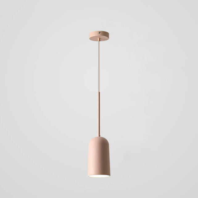 Modern Minimalist Macaron Geometric Metal 1-light Pendant Light BulbSquare
