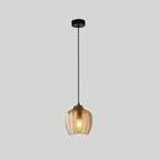 Nordic Textured Wavy Glass 1-light Barrel Pendant Light Lumendat