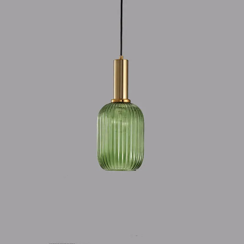 Minimalist Striped Glass Lantern 1-light Pendant Light Lumendat