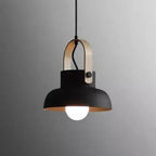 Modern Nordic 1-light Dome Wood Carrying Handle Pendant Light Lumendat