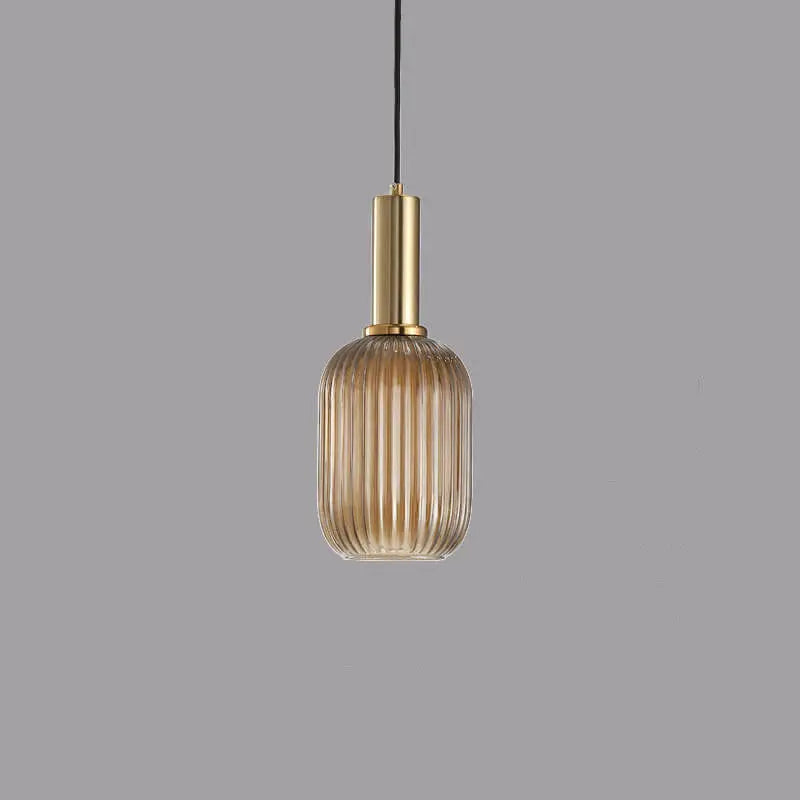 Minimalist Striped Glass Lantern 1-light Pendant Light Lumendat