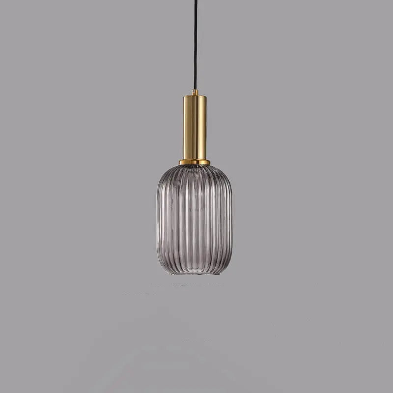 Minimalist Striped Glass Lantern 1-light Pendant Light Lumendat