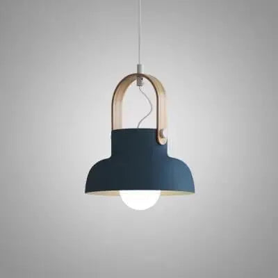 Modern Nordic 1-light Dome Wood Carrying Handle Pendant Light Lumendat