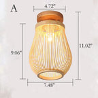 Modern Minimalist Creative Bamboo Weaving Flush Mount Ceiling Lamp Lumendat