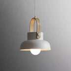 Modern Nordic 1-light Dome Wood Carrying Handle Pendant Light Lumendat