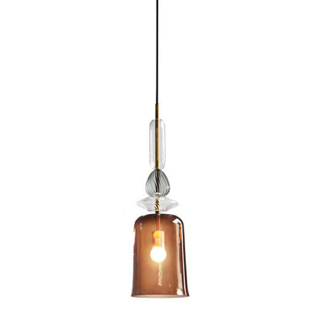 Nordic Colorful Candy Cane Glass 1-light LED Pendant Light BulbSquare