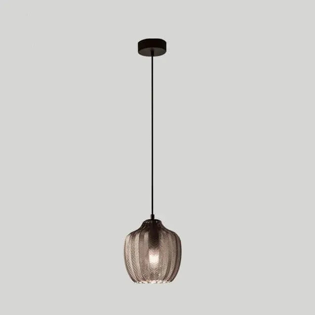 Nordic Textured Wavy Glass 1-light Barrel Pendant Light Lumendat