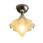 Contemporary Creative Glass Iron Dome Star 1-light Semi-flush Mount Ceiling Light for Hallway & Entryway