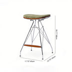 Modern Minimalist Bar Stool - Iron Plated Frame, Multi-Layer Solid Wood Seat With Fabric Upholstery & Beechwood Footrest For Dining Room & Kitchen Lumendat