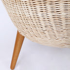 Contemporary Nordic Handwoven Rattan Weaving Solid Wood Legs Accent Chair With High Backrest - Lounge Chair For Indoor & Outdoor Living Lumendat